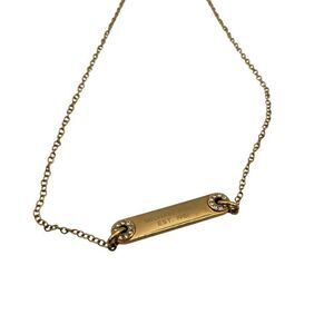 Michael Kors Rose Gold Crystal Bar Logo Necklace